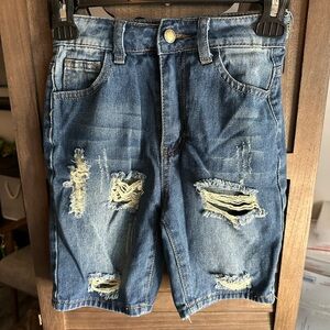 SHEIN Distressed Denim Boys Shorts- Size 9Y